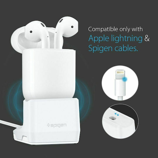 Spigen S313 Stand Charging Dock Βάση Φόρτισης σε Λευκό χρώμα για Apple AirPods