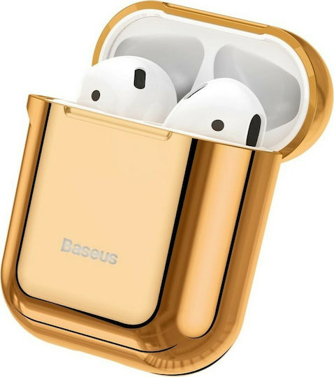 Baseus Shining Θήκη Σιλικόνης σε Χρυσό χρώμα για Apple AirPods