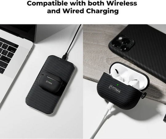Pitaka AirPal Mini Pro Θήκη Σιλικόνης με Γάντζο σε Μαύρο χρώμα για Apple AirPods Pro