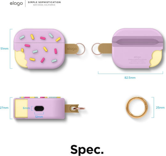 Elago Ice Cream Case Husă cu cârlig în culoarea Roz pentru Apple AirPods Pro
