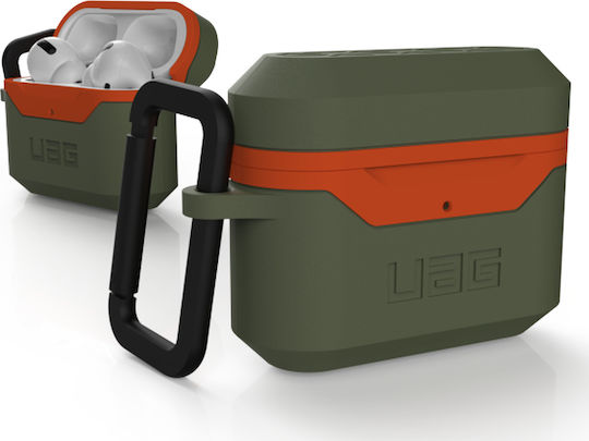 UAG Стандартен Твърд Калъф 001 Маслинено Зелен Оранжев Apple AirPods Pro