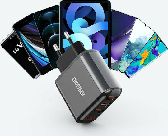 Choetech Φορτιστής Χωρίς Καλώδιο με 3 Θύρες USB-A Μαύρος (Q5009-EU)