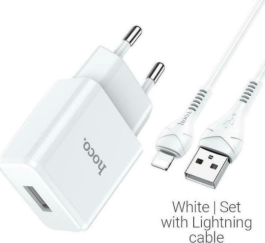 Hoco Încărcător cu Port USB-A și Cablu Lightning Albς (N9 Especial)