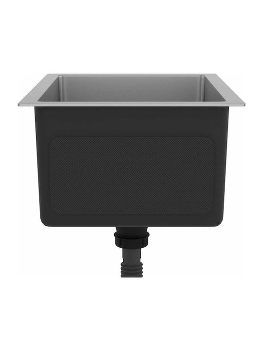vidaXL Drop-In Sink Inox Satin W44xD34cm Silver