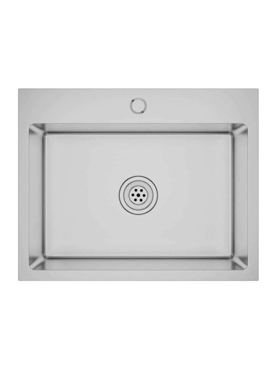 vidaXL Drop-In Sink Inox Satin W59xD44cm Silver