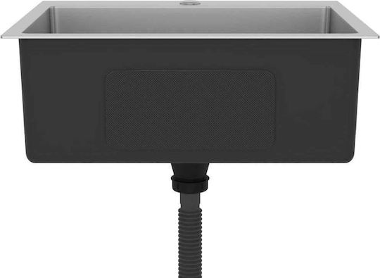 vidaXL Ένθετος Νεροχύτης Inox Σατινέ Μ59xΠ44cm Ασημί