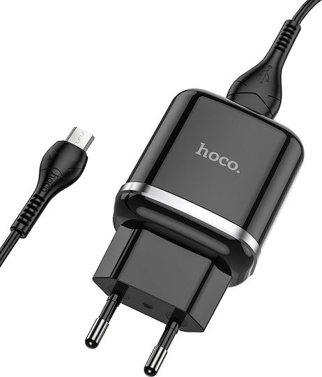 Hoco Charger with USB-A Port and Cable micro USB 18W Quick Charge 3.0 Blacks (N3 Special)