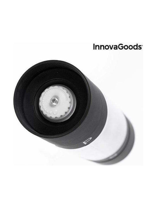 InnovaGoods Χειροκίνητος Μύλος Μπαχαρικών 2 Θέσεων Πλαστικός σε Μαύρο Χρώμα 22cm