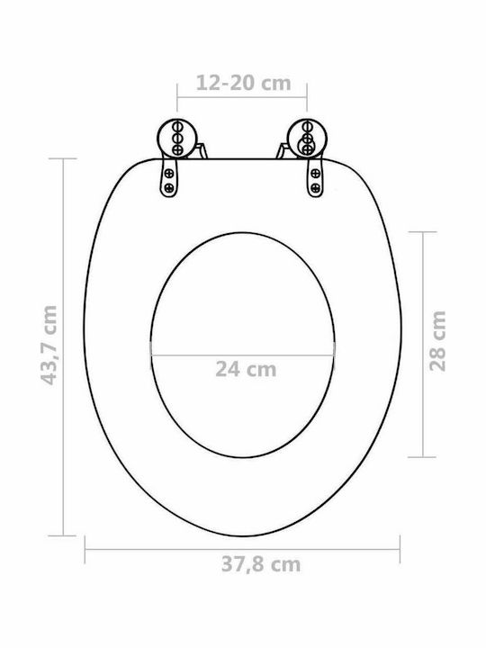 vidaXL Wooden Toilet Seat Blue Drops 43.7cm