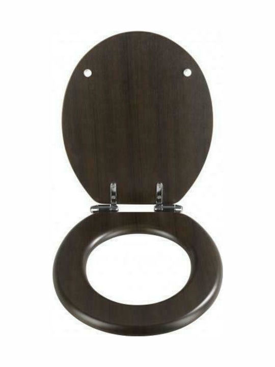 Wenko WC Καπάκι Λεκάνης Soft Close Ξύλινο 35.5x42.5cm Καφέ