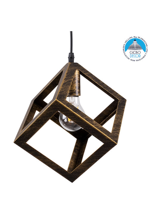 GloboStar Cube Pendant Light Bronze with Socket E27 25cm