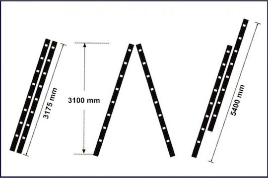 Bulle SS11 Διπλή Σκάλα Αλουμινίου 2x11