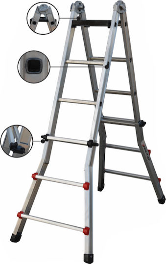 Profal Doppelter Kombinationsleiter Aluminium