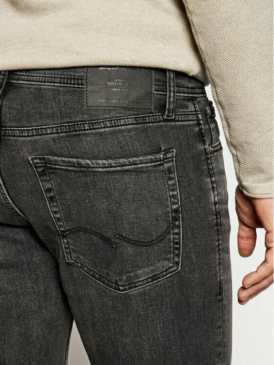 GLENN Men's Jeans Pants Elastic with Slim Fit Black