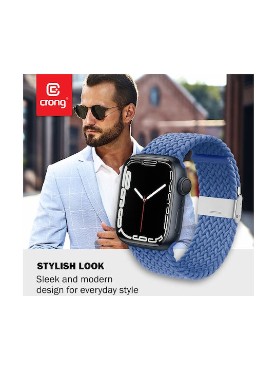 Crong Wave Λουράκι Υφασμάτινο Μπλε (Apple Watch 38/40/41mm)