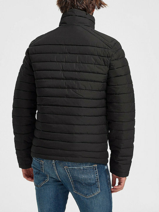 Superdry Fuji Herren Winter Jacke Puffer Schwarz