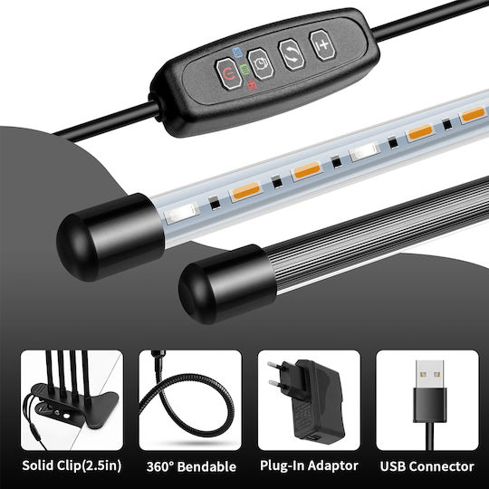 GloboStar Desk Grow Light with LED and Power 80W L100xW100cm.