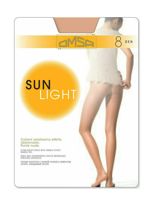Omsa Sun Light Διάφανο Γυναικείο Καλσόν 8 Den Μαύρο