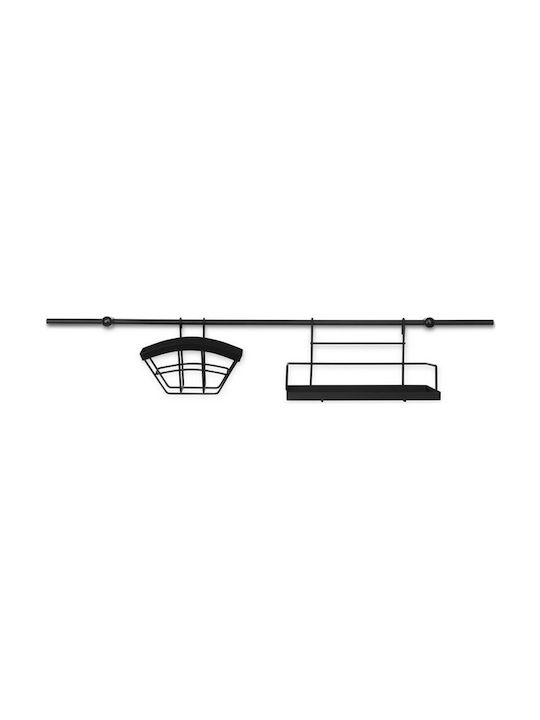 Edenberg Metallic Kitchen Organizer Rack in Black Colour 78cm 16 Pieces