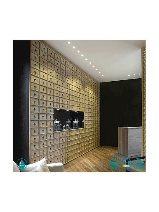 Gea Luce Glam Rund Metallisch Einbau Spot mit integriertem LED und Warmweißes Licht Silber 3.5x3.5cm. 1Stück