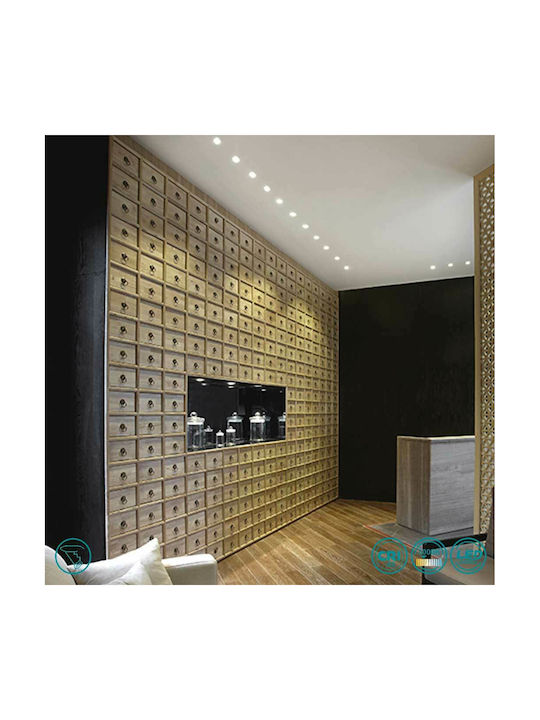 Gea Luce Glam Στρογγυλό Μεταλλικό Χωνευτό Σποτ με Ενσωματωμένο LED και Θερμό Λευκό Φως Λευκό 3.5x3.5εκ. 1τμχ