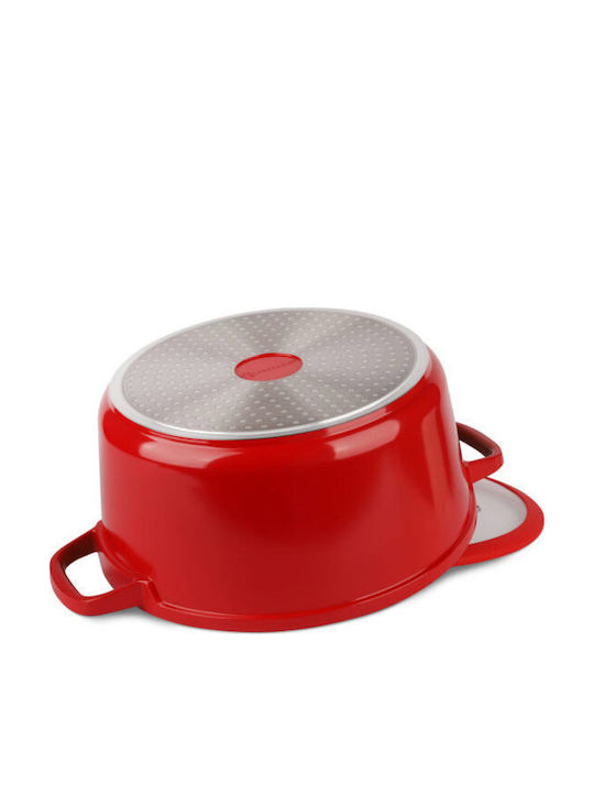 Edenberg Cookware Set of Aluminum with Non-stick Coating Red 12pcs