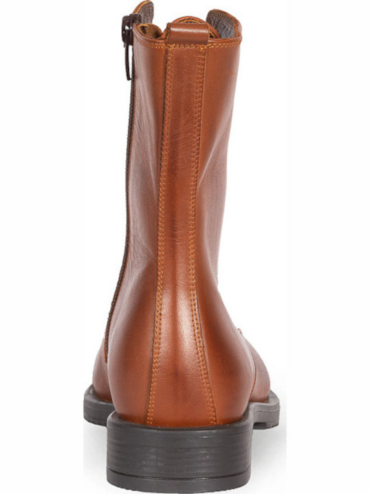 Leder Stiefeletten Damen Tabac Braun