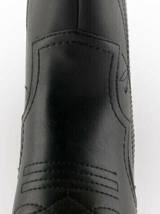 19286-3 Damen Cowboy-Stiefeletten mit mittlerem Absatz Schwarz
