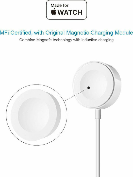 Apple Apple Watch Magnetisches Ladekabel (1m) Tragbare Ladegeräte für Apple Watch Weiß