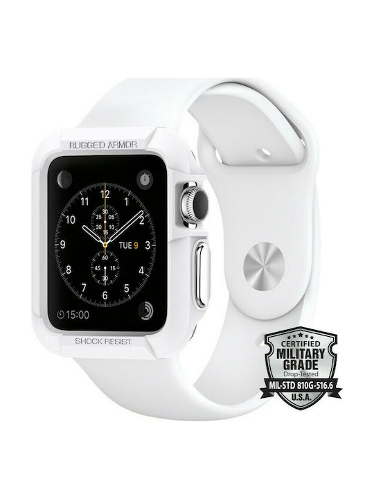 Spigen Rugged Armor Silikonhülle in Weiß Farbe für Apple Watch 38mm