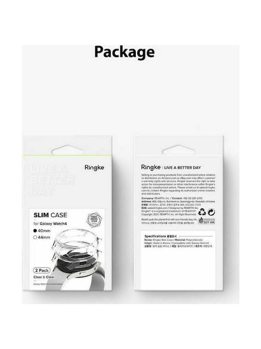 Ringke Slim 2-Pack Plastic Case in Transparent color for Galaxy Watch 4 Classic 42mm