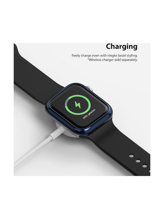 Ringke Bezel Styling Plastic Case Stainless Steel Glossy Blue for Apple Watch 44mm