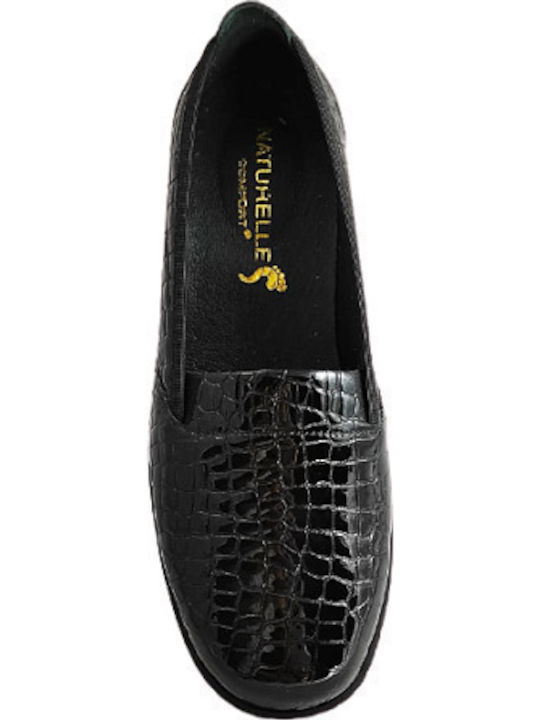 1114L Patent Leather Women's Moccasins in Black Color