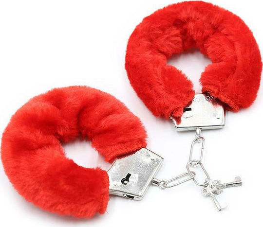 IntoYou Furry Metal Hand Cuffs Handschellen Red