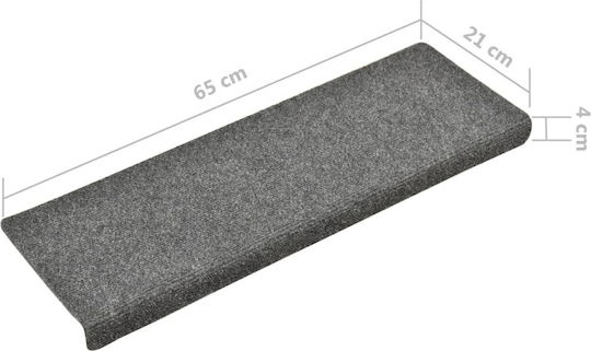 vidaXL Πατάκια Σκάλας Ανοιχτό Γκρι 65x25cm 134564 15τμχ