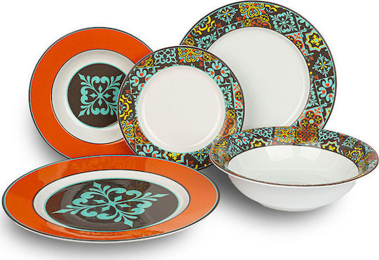 Bohemia Tiles Multicolour Porcelain Dinnerware Set 20pcs