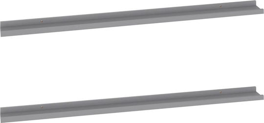 Wandregale (2 Stück) 115x9x3cm Grau Wandregale (2 Stück) 115x9x3cm Grau