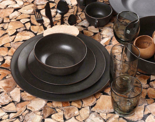Cryspo Trio Geschirrset aus Porzellan Nero Matt 47.600.40 20Stück