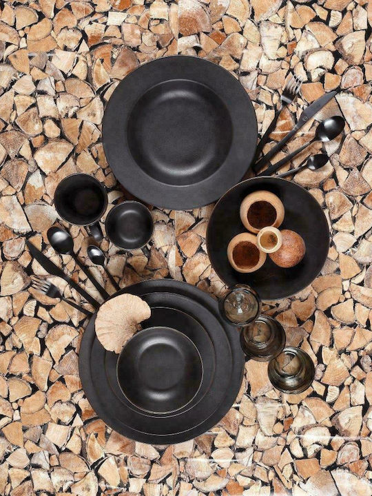 Cryspo Trio Nero Matt Porcelain Dinnerware Set 47.600.40 20pcs