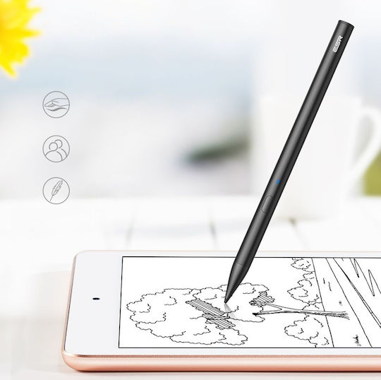 ESR Digital+ Digitală Stilou Tactil cu Palm Rejection pentru iPad de culoare Negru