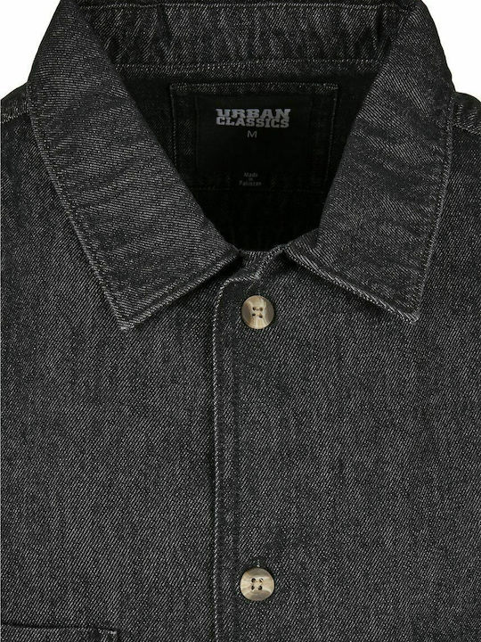 Cu mânecă lungă Denim Cămașă Black Stone Washed
