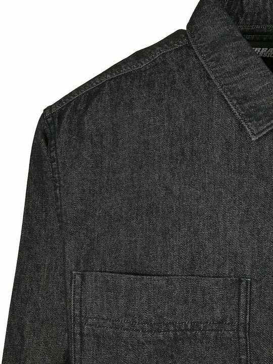 Cu mânecă lungă Denim Cămașă Black Stone Washed