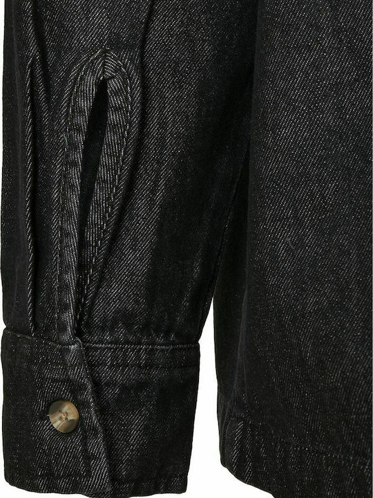 Cu mânecă lungă Denim Cămașă Black Stone Washed