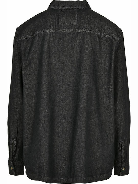 Cu mânecă lungă Denim Cămașă Black Stone Washed