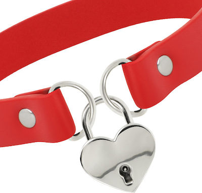 Coquette Hand Crafted Choker Keys Heart Red