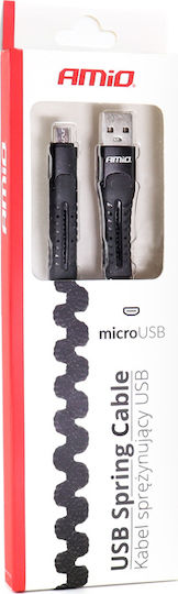 AMiO UC-12 Spiral USB 2.0 to micro USB Cable Μαύρο 1.2m (02529/AM)