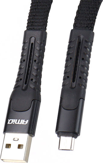 AMiO UC-12 Spiral USB 2.0 to micro USB Cable Μαύρο 1.2m (02529/AM)