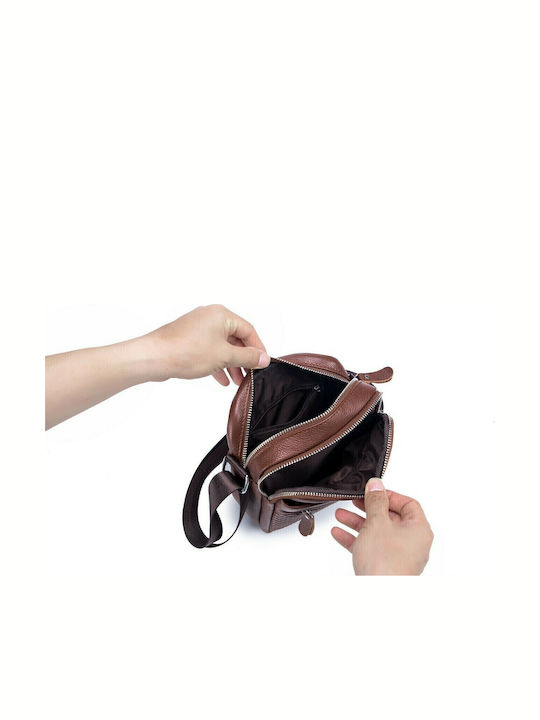 DJB-010 Leather Men's Bag Shoulder / Crossbody Brown
