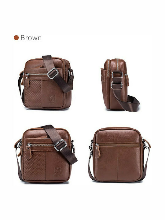 DJB-010 Leather Men's Bag Shoulder / Crossbody Brown