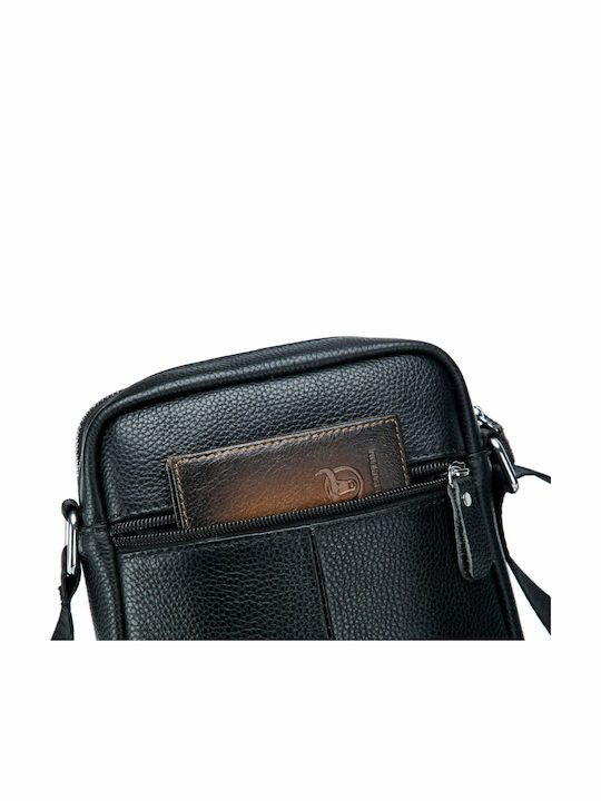 DJB-010 Leather Men's Bag Shoulder / Crossbody Black